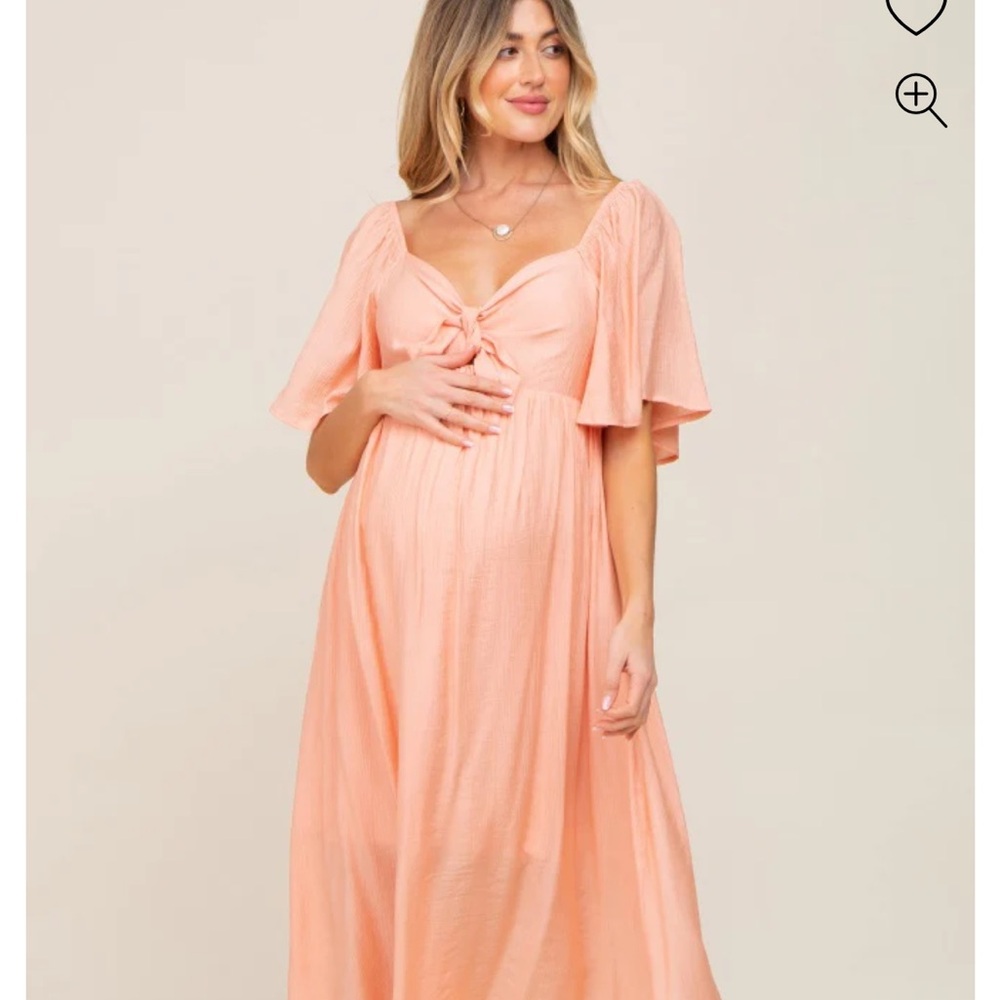 Pinkblush Maternity Peach Midi Dress